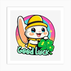 Good Luck Bunny Art Print