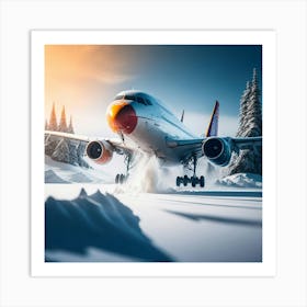 Airplane On Snow (47) Art Print