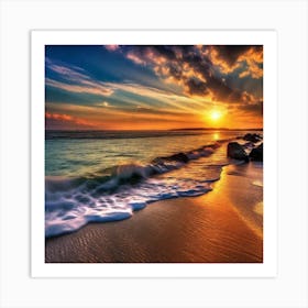 Sunset On The Beach 220 Art Print