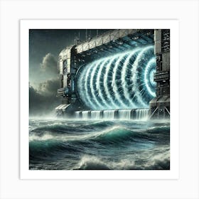 A High Tech, Sci Fi Scene Showing The Oceanic Temp Art Print