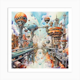 Futuristic City 30 Art Print