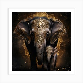 Elephant Series Artjuice By Csaba Fikker 025 Art Print