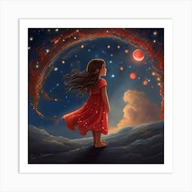 Little Girl In The Sky 1 Art Print