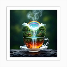 Rainbow In A Tea Cup Art Print