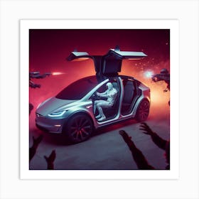 Tesla Model X 1 Art Print