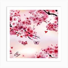 Cherry Blossom Wallpaper Art Print