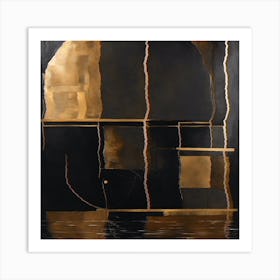 'Black And Gold' Black And Gold Wall Art Art Print