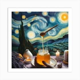 Honey And Starry Night Art Print