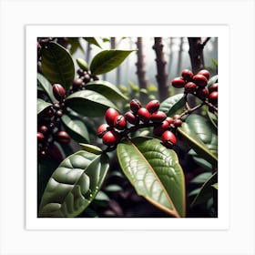 Coffee Berries In The Forest 1 Art Print