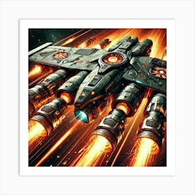 Emberstrike Interceptor Fire Laser Cannons Art Print