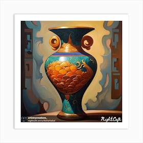 Peacock Vase Art Print