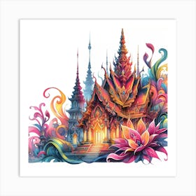 Thailand Temple Art Print