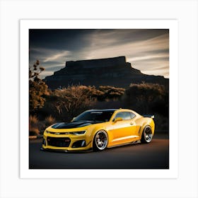 A Dramatic High Contrast Cinematic Photograph Of A Vibrant Chevrolet SS 3 Art Print