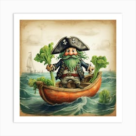 Pirate In A Boat 3 Art Print