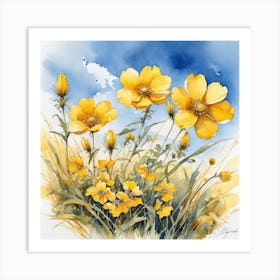 Yellow Cosmos 5 Art Print