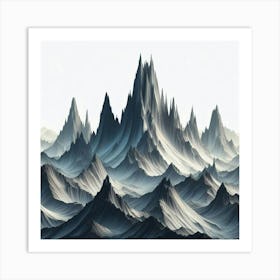 Abstract Mountains Art Print