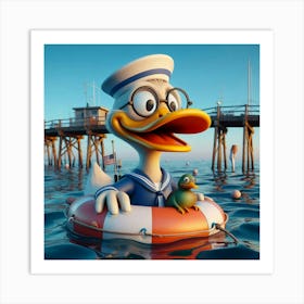 Duck Sailor 3 Art Print