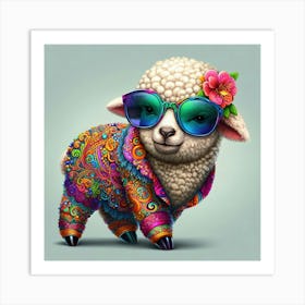 Cool Lamb In A Colorful Suit Art Print