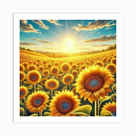 Sunflower Field 1 Art Print