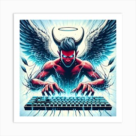 Devil On A Keyboard 4 Art Print