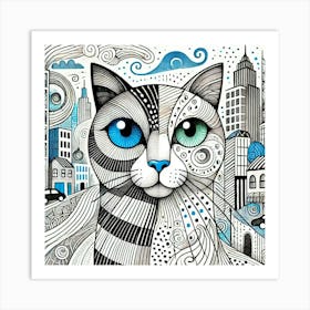 Tundra Paw City Cat Art Print