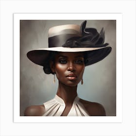 Black Woman In A Hat Art Print