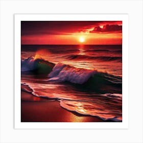 Sunset At The Beach 252 Art Print