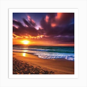 Sunset On The Beach 393 Art Print