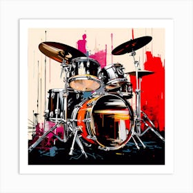 Pop Art Punk Drum Set Art Print