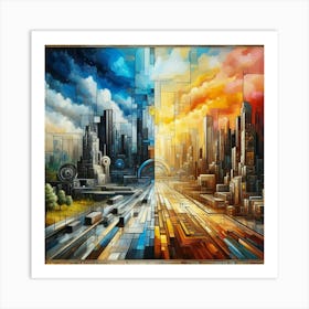 Futuristic Cityscape 1 Art Print