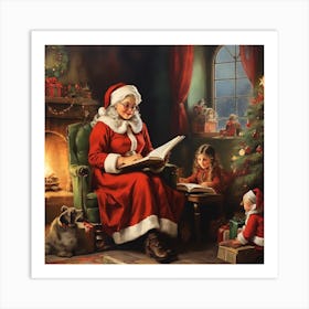 Santa Reading To Children 1 Art Print