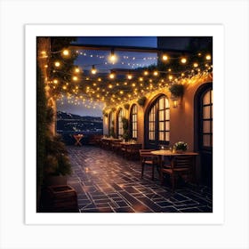 Patio With String Lights 4 Art Print