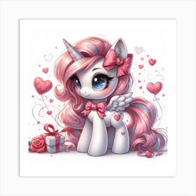 Valentine's Day, Unicorn 2 Art Print