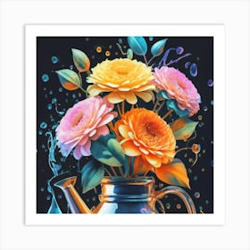 Luminous pastel flowers 3 Art Print