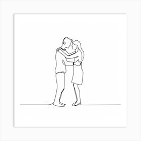 Couple Hugging Art Print