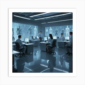 Futuristic Office 6 Art Print