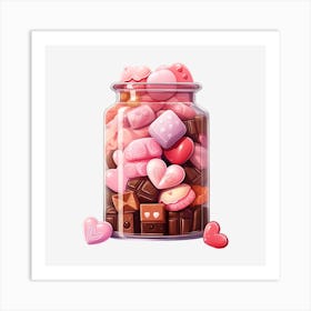 Valentine'S Day Candy Jar 10 Art Print