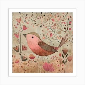 Pink Bird 1 Art Print