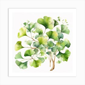 Tropical leaves of ginkgo biloba 4 Art Print