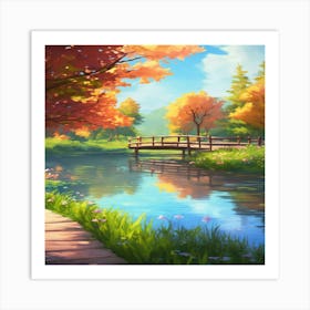 Autumn Landscape Wallpaper Art Print