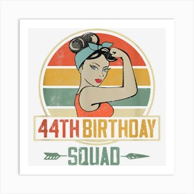 Vintage 44th Birthday Squad Arrow Decor Awesome Since 1978 Art Print