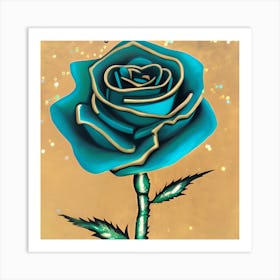 Teal Rose Art Print