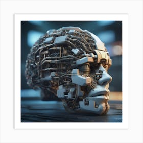 Cyborg Head 60 Art Print