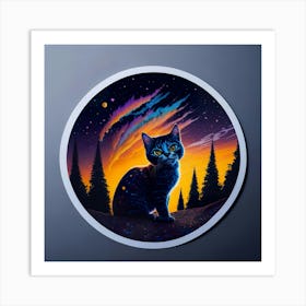 Cat Colored Sky (67) Art Print