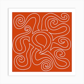 Orange Octopus Art Print