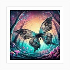 Butterfly In The Forest 33 Art Print