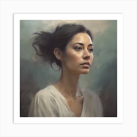 Calm Woman Portrait Art Print Art Print