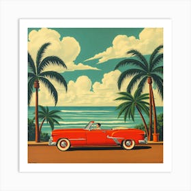 Car On The Beach Art Print