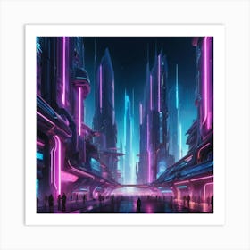 Futuristic City art print 2 Art Print