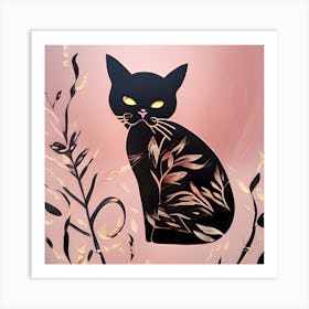 Little Black Cat Art Print